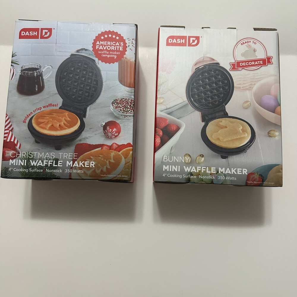 2 Dash Mini Waffle Makers